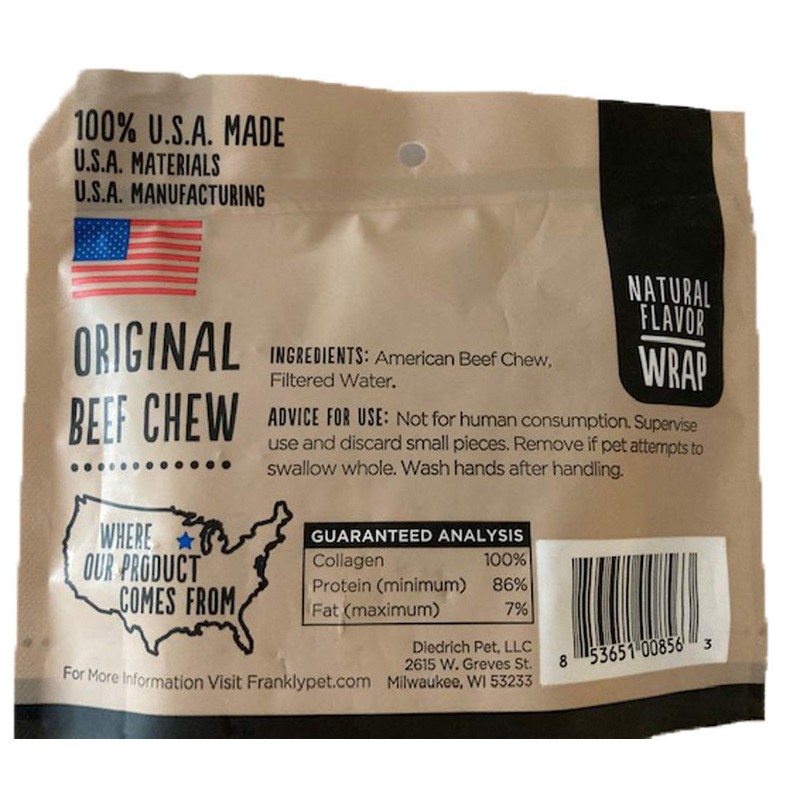 Frankly Natural Beef Flavor Roll Wrap Chews,Pack of 5,Small Rolls,5