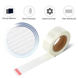 2Pack High-Strength Fiberglass Tape - 6.3mil x 1 Inch x 55 Yards for Sealing and Repair, Durable Mono Filament Strapping Tape for Joints, Seams, and Crack Repair by Superhairpieces