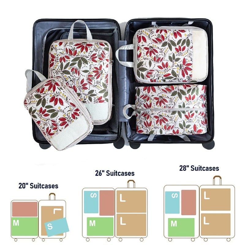 Compression Packing Cubes,4 Pcs Travel Packing Cubes Set,Lumobrilla Travel Organisers
