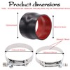 TuoLauthon 3-1/2 to 4 inches Straight Black Silicone Reducer Coupler