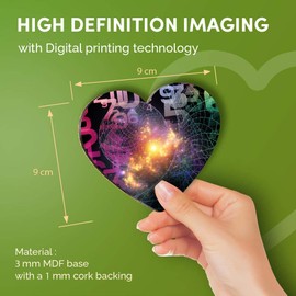 Destination Vinyl ltd Great Coasters (Set of 4) Heart - Maths Science Fiction Drink Glossy Coasters/Tabletop Protection for Any Table Type #2575