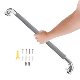 32 Inch Shower Grab Bar, Matte Black Bathroom Grab Bar Handle with Anti-Slip Knurled Grip, Stainless Steel Bath Balance Bar, 1.25" Diameter Bath Safety Bar Support for Seniors Elderly Pregnant