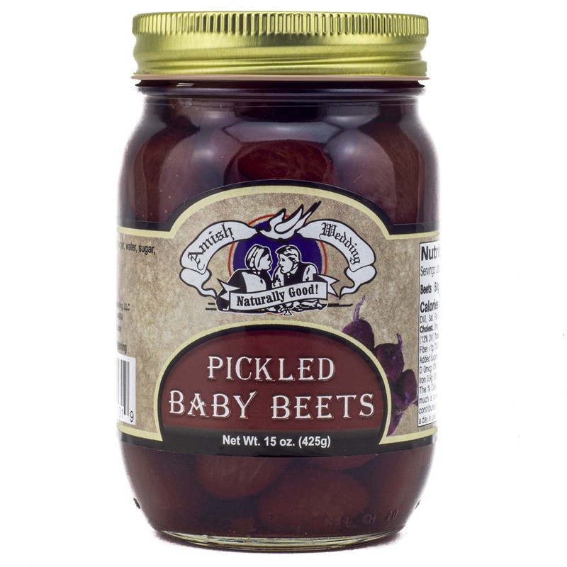 Amish Wedding All Natural Pickled Baby Beets 15 Ounces (Pack