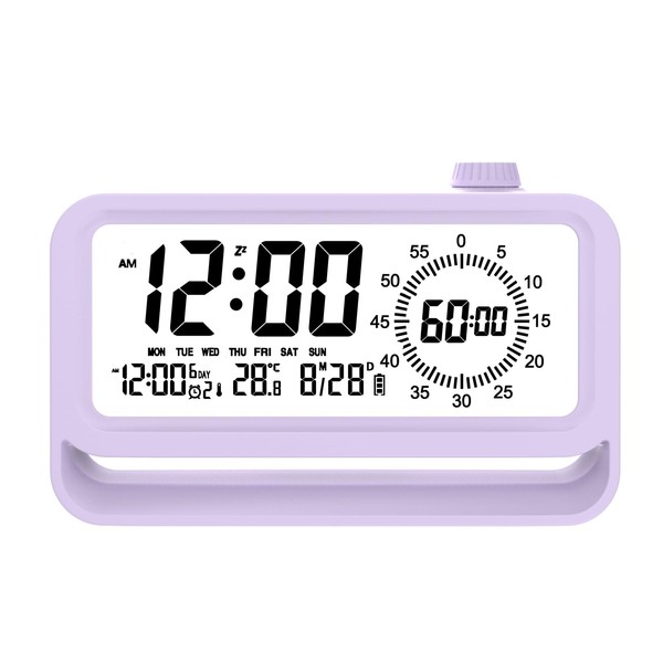 YHFITN Digital Alarm Clock, Night Light, Visual Timer, LCD Time