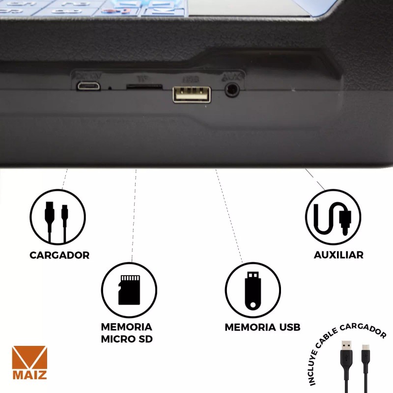 Maíz 10pzs Bocina Bluetooth Recargable Usb Diseño Teléfono Radio