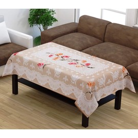 Yellow Weaves Designer Center Table Cover Net Cloth 40x60 Inches (Off White)