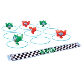 Franklin Sports Franklin Field Day Deluxe Tic Tac Toe Racing for Kids and Adults - Perfect for Backyard Play - Includes 9 Play Space Hoops, 6 Tic Tac Toe Weighted Flags and 1 Starting Line