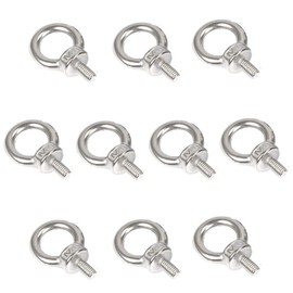 TKY Eye Bolts, Stainless Steel Screws, Bolts, Hanging, Fixing, Set of 10 (M6)