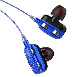 Auriculares con cable, auriculares estéreo con cable para teléfonos móviles y tabletas (auriculares - azul)