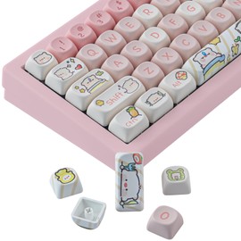 JOMKIZ 141 Keys PBT Keycaps, MOA Profile Keycaps Dye Sublimation Customised ANSI Layout Keycaps Set Compatible with Cherry MX Switches Mechanical Keyboards