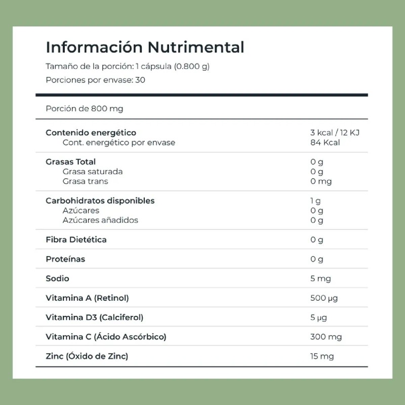 Scudo Refuerzo Sistema Inmunológico Tiba Salud 30 Cápsulas 800mg Veganas