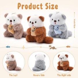 Sumind 20 Pcs Cute Plush Animals Bulk Toys Soft Mini Goose Sea Otter Bear Stuffed Animals Ornament Stuffed Doll DIY Keychain Pendant Gifts for Birthday Party Operation Christmas(River Otter Style)