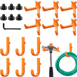 Qiyaz 19 Pcs Shed Storage Hooks Compatible with Suncast/Craftsman, J/V Shaped Tool Hanger Storage Shed Accessories Shelves Brackets and Replacement Screws for Hanging