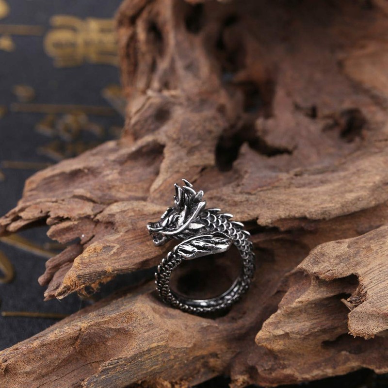 PULABO Creative Personality Adjustable Dragon Style Ring Men Women Jewelry