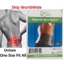 Natra Cure Unisex Magnetic Back Brace Support Strap Wrap Lower Back Support 1 Size Fits All