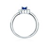 Trilani Women's Entourage Ring Sterling Silver Cubic Zirconia Blue White