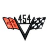 2Pcs 1960-1970 Universal Chevy 454 Cross Flag Fender Emblem Style