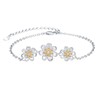 KINGWHYTE 925 Sterling Silver Daisy Bracelet for Women Adjustable Flower