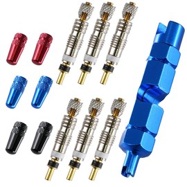 ciciment 13pcs Valve Core Remover Tool Kit for Presta Schrader Valve, Bike Tire Replacement Set with Valve Cores and Valve Caps for MTB & Road Bicycles