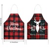 Geyoga 2 Pieces Christmas Aprons for Women Buffalo Plaid Check