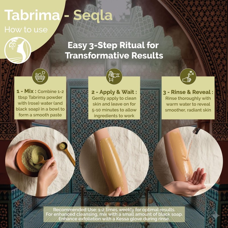 Fatima's Garden Tabrima/Sakla Hammam Marokkanisches Peeling mit Natürlich Beruhigend 150g