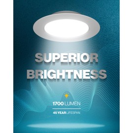 Sunco 12 Pack 6 Inch LED Recessed Light Retrofit, Can Lights for Ceiling, 1700 LM High Brightness, Selectable CCT 2700K/3000K/4000K/5000K/6000K, 17W=120W, Dimmable, Baffle Trim, Damp Rated UL