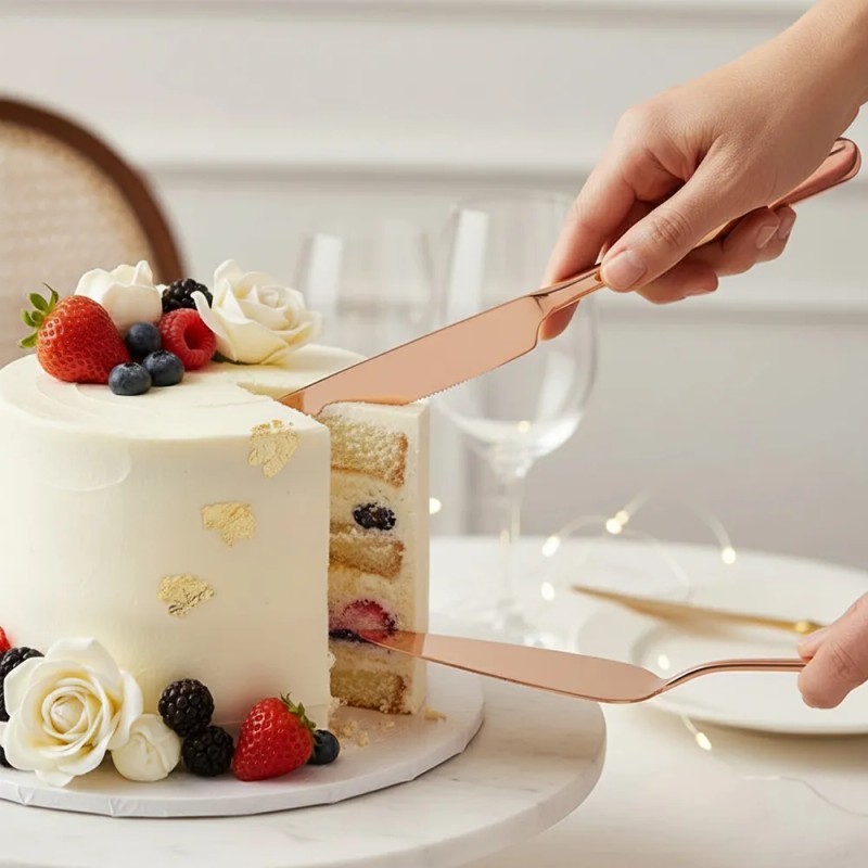 Cortador de Pastel GIEVULEO con Cuchillo y Pala de Acero
