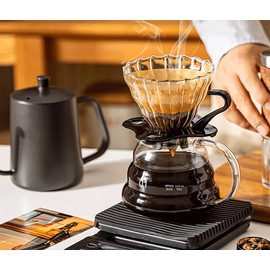 Glass Coffee Server for Drip Coffee Maker, Standard Glass Coffee Carafe, Coffee Pot with Lid, Clear, 01 360ml(12oz)