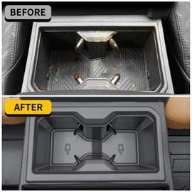 Maxzina Cup Holder Compatible with 2024 2025 Toyota Tacoma Cup Holder Silicone Insert Center Console Cup Holder Silicone Black Bottle Holder Interior Decoration for 2024 Tacoma Accessories