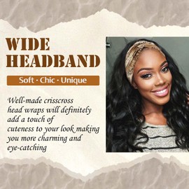 STGDAK Boho Bandana Headband For Women Wide Headbands Knotted Turban Head Wraps Cute Head Scarf Hairband Floral Fashion Hair Wrap Tie Dye Turban Bands Workout Bandana Hair Accessories For Women 4 Pack