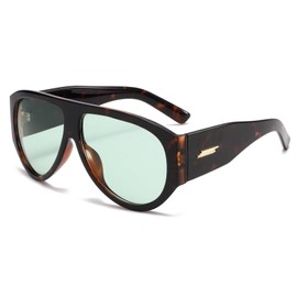 YAMEIZE Retro Sonnenbrille für Damen Herren 70er Jahre Pilot Vintage Große Ecking Rahmen Pilotenbrille Klobige Schattierungen Oval Brille UV400 Schutz