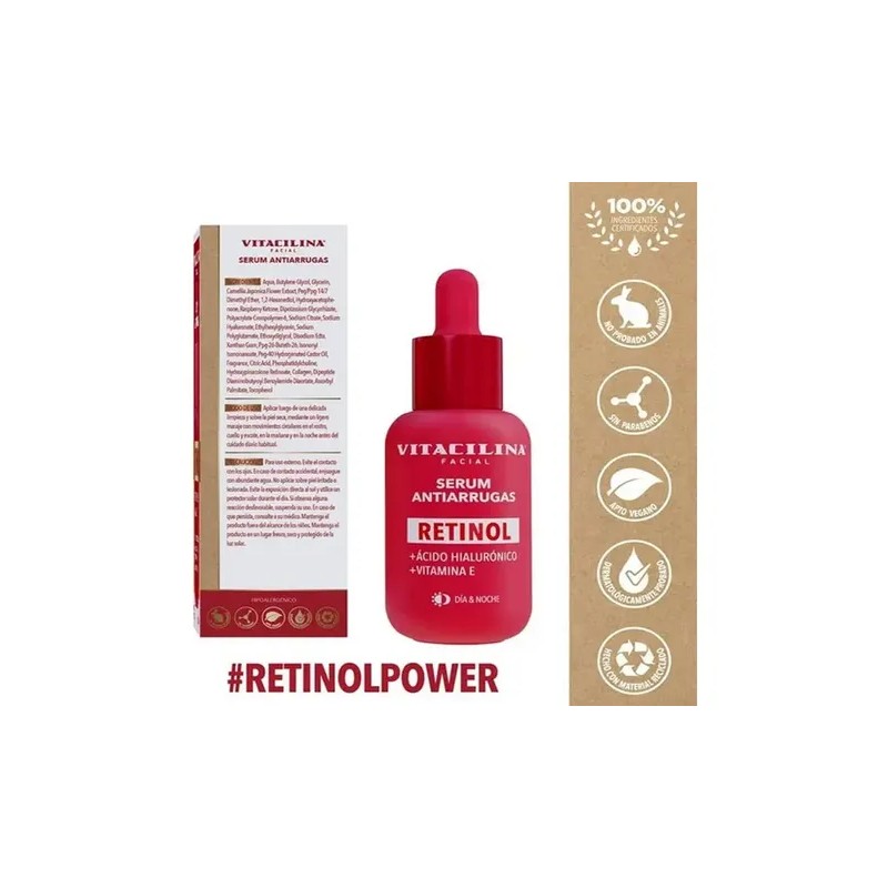Vitacilina Retinol Facial Antiarrugas Crema Serum Anti-Wrinkle Cream Serum Set