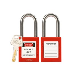 TAEGIQI 5 Red Lockout Tagout Locks Set,Loto Locks Keyed Alike,OSHA Compliant Safety Padlocks for Lock Out Tag Out Kits(Red,Keyed Alike)