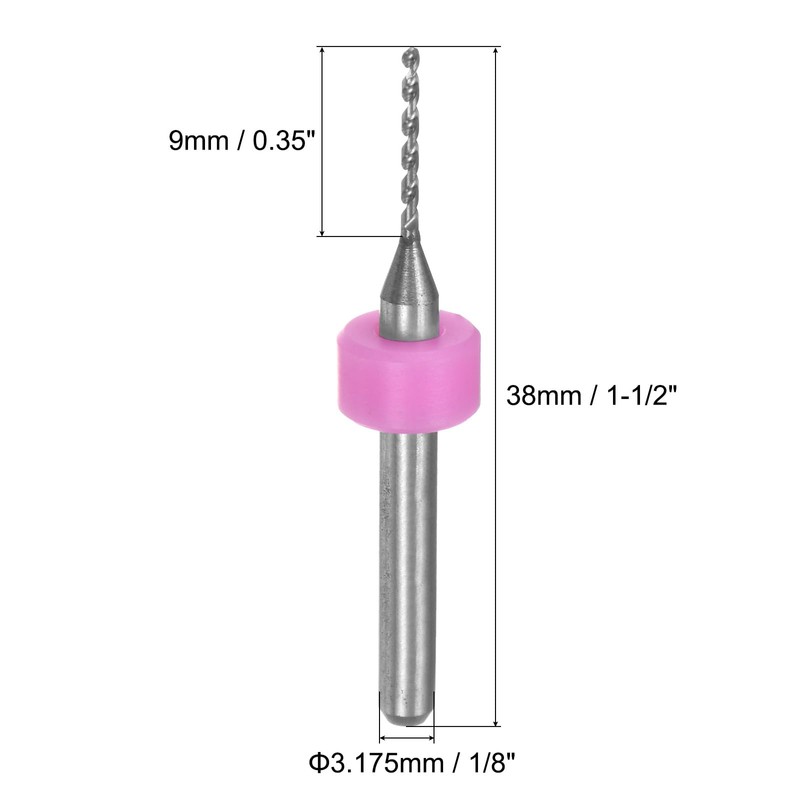QUARKZMAN Micro PCB Drill Bit Set, 1/8 Inch Shank 0.6