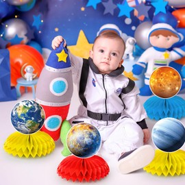 Solar System Theme Honeycomb Centerpieces, 9 Pcs Solar System Honeycomb Centerpieces, Space Honeycomb Centerpieces & Planet Honeycomb Centerpieces, for Outer Space Themed Party Decorations