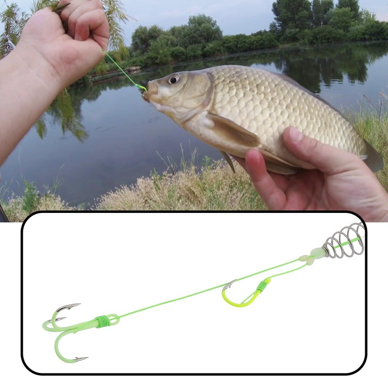Briny River 10Pcs 11# Fishing Spring Feeder Hooks Bait Trap