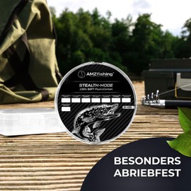 AMZfishing® Stealth Mode 50 m Fluorocarbon Leader Line 0.20-0.85 mm 100% Fluorocarbon Fishing Line Zander Leader Fishing Line Fishing Accessories (Diameter 0.77 mm 29.50 kg (64.90 lbs))