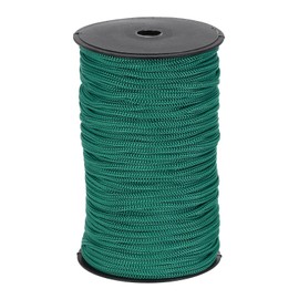 MECCANIXITY 3/16 Inch Polypropylene Rope Braided Ropes, 328ft Nylon Rope Hollow Utility Cord for Clothesline, Camping, Hiking, Outdoor, Ink Green