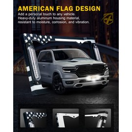 Xprite 36 LED License Plate Strobe Light, US Flag Front/Rear Strobe Light, 22 Flashing Modes Emergency Safety Warning LED License Frame for Cars Trucks Vehicles, White (w/Pre-Installed 9FT Cable)