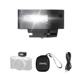 ZENIKO Mini Camera Flash ZF08,Single-Contact Hot Shoe Speedlite with CCT 6500K±200K/470mAh/3s Recycle Time/5 Power Levels/Type-C Charging/440 Full-Power Flashes (Black)