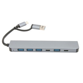 USB 3.0 USB C Hub 7 in 1 USB C Hub 5 USB 3.0 2 USB C Port 7 in 1 Multiport Adapter for Windows OS X