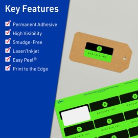 Avery Printable Rectangle Labels with Sure Feed Technology, 1" x 2-5/8", Neon Green Labels, Print-to-The-Edge, Laser/Inkjet, 640 Total, Great for Mailing Labels and Cosmetic Labels