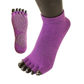TOETOE – Yoga & Pilates – Anti-Slip Sole Trainer Open Toe – Purple – UK 3 – 5.5 | EU 35 – 39