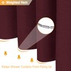 BTTN Burgundy Shower Curtain - Linen Textured Heavy Duty Waterproof
