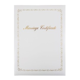 GraduationMall Wedding Certificate, Public Certificate, Suede Type, Light Blue, A4 with Picture Frame, Witness Sheet Included, Marriage Pledge