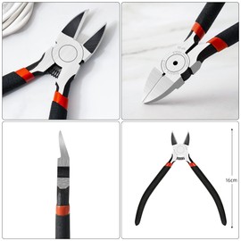 BOENFU Precision Wire Cutter, 6 Inch Wire Flush Cutters 5-Pack Ultra Sharp Side Cutter Clippers with Longer Flush Cutting Edge, Ideal Wire Snips for Crafting