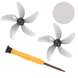 1 Pair of Low-Noise Propellers, Drone Propeller Propeller Propellers, Replacement Wing Drone, Replacement Propeller, with 1 Screwdriver, Provides Strong Hold, Suitable for Dji Neo Aircraft (Grey)