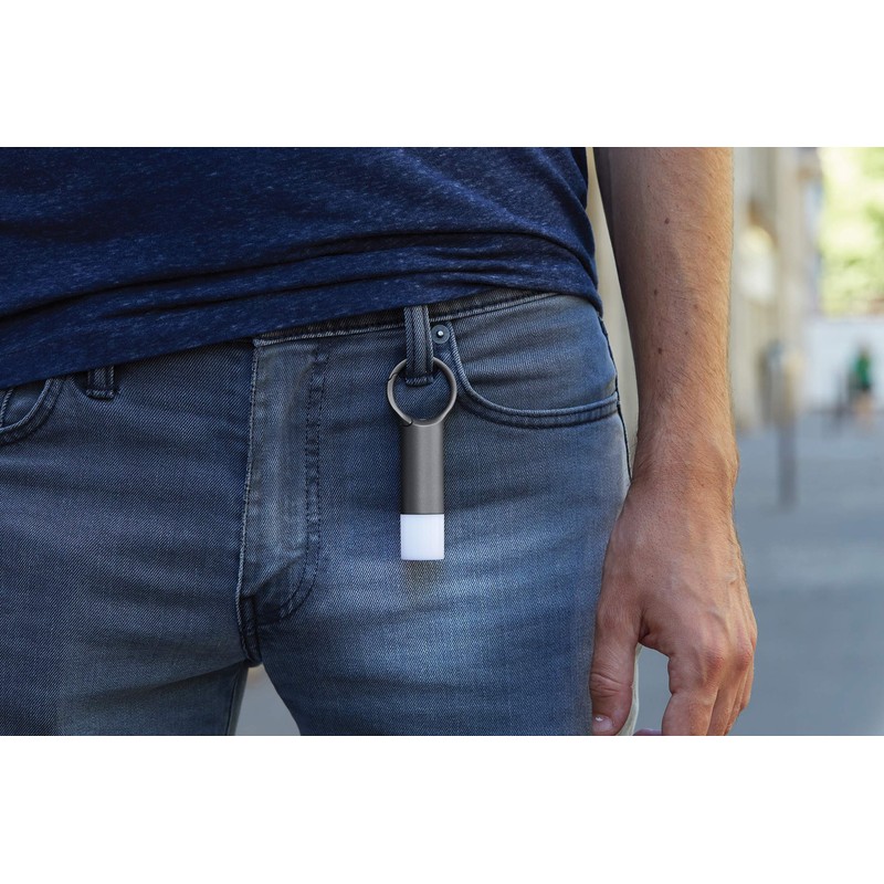 Lexon - Nomady フラッシュLED警告ライト カラビナフック付き ダークグレー