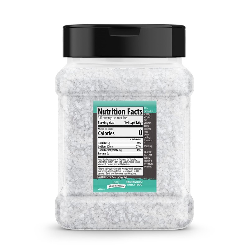 Birch & Meadow Coarse Grain Sea Salt, 1.1 lb, Kitchen