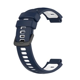 HUABAO Watch Strap Compatible with Garmin Forerunner 220,Adjustable Silicone Sports Strap Replacement Band for Garmin Forerunner 220 / 735XT / 620/630 / 235/230 Smart Watch (Dark Blue and White)